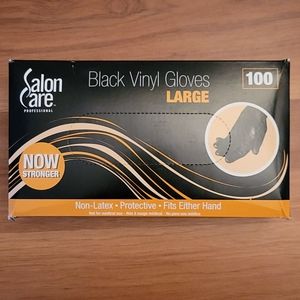 100pc Large Black Vinyl Gloves